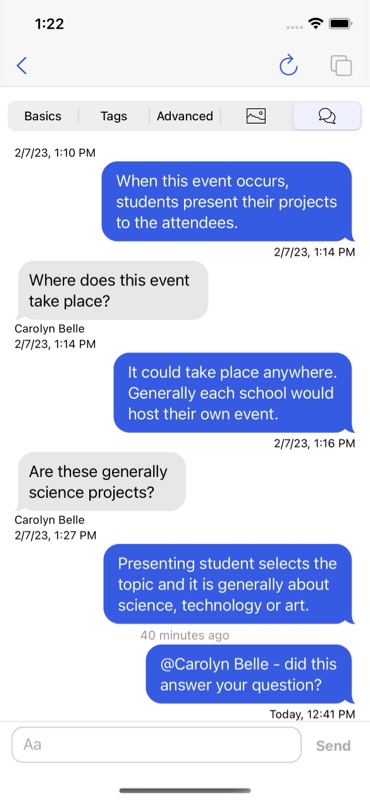 two people are discussing what showcase event means.