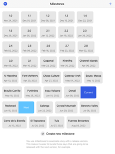 eclypse's ipad app showing milestone settings